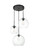 BAXTER Three Light Pendant in Black and Clear (173|LD2218BK)