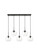 BAXTER Five Light Pendant in Black and Clear (173|LD2228BK)