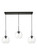 BAXTER Three Light Pendant in Black and Clear (173|LD2236BK)
