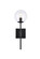 Neri One Light Wall Sconce in Black and Clear (173|LD2359BK)