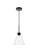 Mera One Light Pendant in Black and Clear (173|LD2501BK)