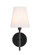 Cason One Light Wall Sconce in Black and White shade (173|LD6183BK)
