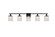 Phineas Five Light Bath in Black and Clear (173|LD7014BK)