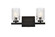 Cassie Two Light Bath in Black and Clear Shade (173|LD7026W14BK)