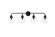 Hanson Four Light Bath in Black and Clear Shade (173|LD7037W38BK)