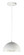 Hemisphere LED Pendant in Gloss White / Aluminum (86|E24902-GWAL)
