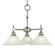 Taylor Three Light Chandelier in Antique Brass w/Amber Marble Glass Shade (8|2439 AB/AM)