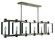 Camille Six Light Island Chandelier in Satin Brass with Matte Black Accents (8|3060 SB/MBLACK)