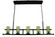 Hammersmith Five Light Island Chandelier in Brushed Nickel w/Frosted Glass (8|4438 BN/F)