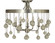 Falling Stars Five Light Flush / Semi-Flush Mount in Satin Pewter w/Polished Nickel (8|4768 SP/PN)