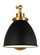 Wellfleet One Light Wall Sconce in Midnight Black and Burnished Brass (454|CW1131MBKBBS)