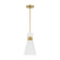 Heath One Light Pendant in Matte White and Burnished Brass (454|EP1221MWTBBS)