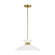 Heath One Light Pendant in Matte White and Burnished Brass (454|EP1231MWTBBS)