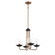 Outer Limits Four Light Chandelier in Painted Bronze With Natural Brushed Brass (42|P1504-416)