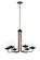 Outer Limits Six Light Chandelier in Painted Bronze With Natural Brushed Brass (42|P1505-416)