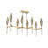 Rock Crystal LED Linear Suspension in Gilded Brass (404|PLB0050-48-GB-CB-001-L1)