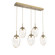 Meteo LED Linear Pendant in Gilded Brass (404|PLB0067-05-GB-FA-C01-L3)