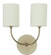 Scatchard Two Light Wall Lamp in Oatmeal And Antique Brass (30|GS775-2-ABOT)