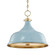 Painted No.1 Three Light Pendant in Aged Brass/Blue Bird (70|MDS300-AGB/BB)