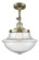 Franklin Restoration One Light Semi-Flush Mount in Antique Brass (405|201F-AB-G544)