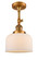 Franklin Restoration One Light Semi-Flush Mount in Brushed Brass (405|201F-BB-G71)
