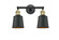 Franklin Restoration Two Light Bath Vanity in Black Antique Brass (405|208-BAB-M9-BK)