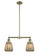 Franklin Restoration Two Light Island Pendant in Antique Brass (405|209-AB-G146)