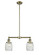 Franklin Restoration Two Light Island Pendant in Antique Brass (405|209-AB-G302)