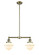 Franklin Restoration Two Light Island Pendant in Antique Brass (405|209-AB-G531)