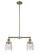 Franklin Restoration Two Light Island Pendant in Antique Brass (405|209-AB-G54)