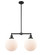Franklin Restoration Two Light Island Pendant in Matte Black (405|209-BK-G201-10)