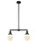 Franklin Restoration Two Light Island Pendant in Matte Black (405|209-BK-G201-6)