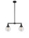 Franklin Restoration Two Light Island Pendant in Matte Black (405|209-BK-G204-6)