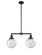 Franklin Restoration Two Light Island Pendant in Matte Black (405|209-BK-G204-8)