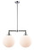 Franklin Restoration Two Light Island Pendant in Polished Chrome (405|209-PC-G201-12)
