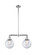 Franklin Restoration Two Light Island Pendant in Polished Chrome (405|209-PC-G204-8)