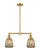 Franklin Restoration Two Light Island Pendant in Satin Gold (405|209-SG-G146)