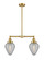 Franklin Restoration Two Light Island Pendant in Satin Gold (405|209-SG-G165)