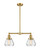 Franklin Restoration Two Light Island Pendant in Satin Gold (405|209-SG-G172)