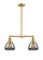 Franklin Restoration Two Light Island Pendant in Satin Gold (405|209-SG-G173)