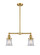 Franklin Restoration Two Light Island Pendant in Satin Gold (405|209-SG-G182S)