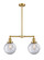 Franklin Restoration Two Light Island Pendant in Satin Gold (405|209-SG-G202-8)