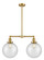 Franklin Restoration Two Light Island Pendant in Satin Gold (405|209-SG-G204-10)