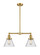 Franklin Restoration Two Light Island Pendant in Satin Gold (405|209-SG-G44)