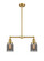 Franklin Restoration Two Light Island Pendant in Satin Gold (405|209-SG-G53)