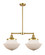 Franklin Restoration Two Light Island Pendant in Satin Gold (405|209-SG-G541)