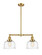 Franklin Restoration Two Light Island Pendant in Satin Gold (405|209-SG-G713)