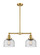 Franklin Restoration Two Light Island Pendant in Satin Gold (405|209-SG-G74)