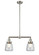 Franklin Restoration Two Light Island Pendant in Brushed Satin Nickel (405|209-SN-G142)