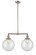 Franklin Restoration Two Light Island Pendant in Brushed Satin Nickel (405|209-SN-G202-10)